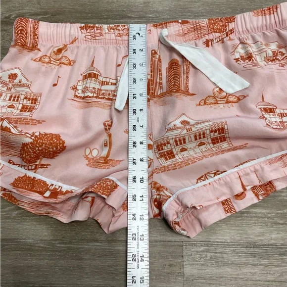 KATIE KIME Pink PJ Set Button Top & Shorts Nashville Johnny Cash & June Sz L - Picture 14 of 15